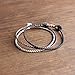 TALE Tibetan Buddhist Hand-Braided Super Thin Lucky Knots Rope Bracelet Blessed By Monk Black, Silver, Brown