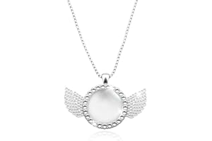 Memorial Angel Wings Photo Frame Necklaces Gifts Personalized Rhinestone Photo Necklaces for DIY Crafters Gift Ziconia DIY Cu