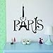 Sandistore Eiffel Tower Paris Love Vinyl Art Wall Stickers Home Mural Decal Decor