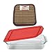 Pyrex Basics 3 Quart Glass Oblong Baking Dish with Red Plastic Lid, Lasagna Pan, Includes Bamboo Hot Pad By Andalus