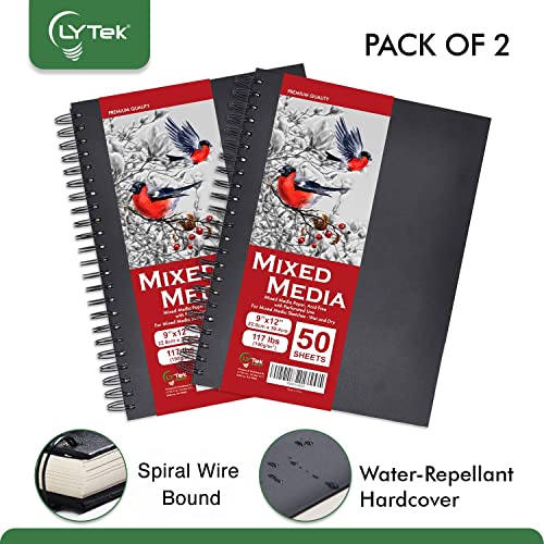 LYTek Mixed Media Sketchbook,Multimedia Sketch Book Hardcover, for Drawing,Sketching and