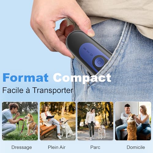 Anti Barking Dog, Powerful Ultrasonic Dog Breeding Detractor with 3 Modes, Deterrent Bark Control Range 15 m with 30 Day Battery Life, Portable Anti-Bark Device