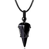 MAIBAOTA Crystal Necklace for Men Women Healing Crystal Stone Bar Pendant Necklace Adjustable Rope Necklace Natural Gemstone Necklace Jewelry