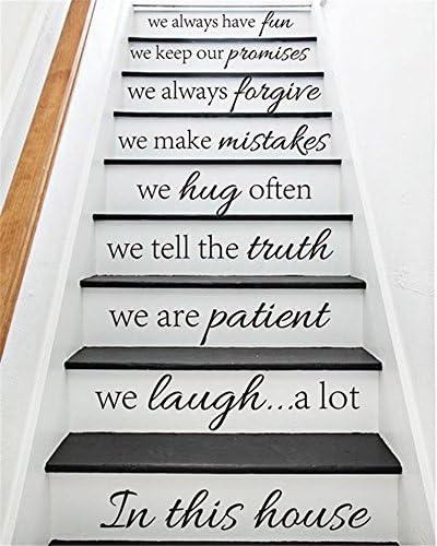 Vinyl Stair Decals - In This House We Do Quote Decals for Staircase Riser Decor - Staircase Sticker Family Quote Decal