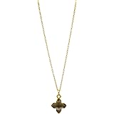BEADS UNIVERSAL Hand Carved Flower Shape Smoky Quartz Dainty Pendant Minimalist Chain Necklace For Women