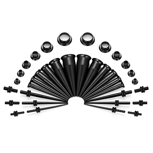 vcmart 36PCS Ear Stretching Kit tapers and Tunnels 14G00G Gauge