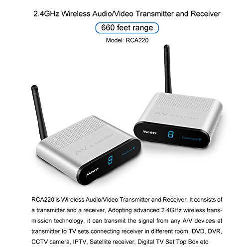 AV220 2.4GHZ Wireless Audio video SD TV AV Sender Transmitter & Receiver 660 ft