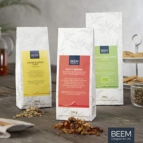 BEEM FEEL GOOD TEA SELECTION (Ginger & Lemon Twist, Frutiy Refresh, Organic Herbs & Spices) - 3 x 100 g | Probier-Set… – Bild 6