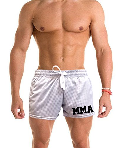 Interstate Apparel Men's Oldschool MMA V441 Gray Mesh Gym Shorts