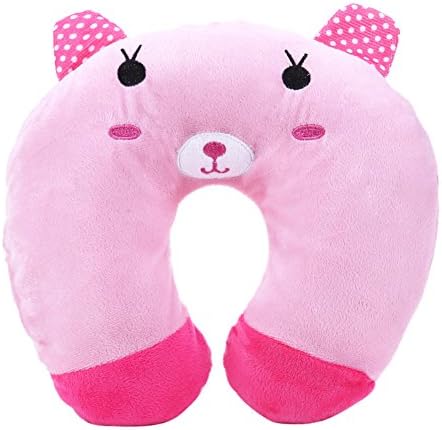Kids Travel Neck Pillow For Car Seat,Airplane,Bus,Trains - Pink Rabbit, Perfect head support for traveling small toddlers &amp; child,Cover is made of very soft plush material,Best Gift Item