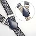 b.m.c BMC 3pc Mens Mixed Color Pattern Elastic Adjustable Strap Y-Back Button End Suspenders with Clip Fasteners - Set 2