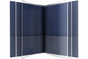 NICKY'S FOLDERS Nicky's® Multi Pocket Organizer, 10 or 14 Page Folder, Waterproof, Patented Tear-Resistant, Flexible Plastic, Proudly Made in USA, Binder Substitute. (10-in-1 Clear Inside/Navy Blue Outside)