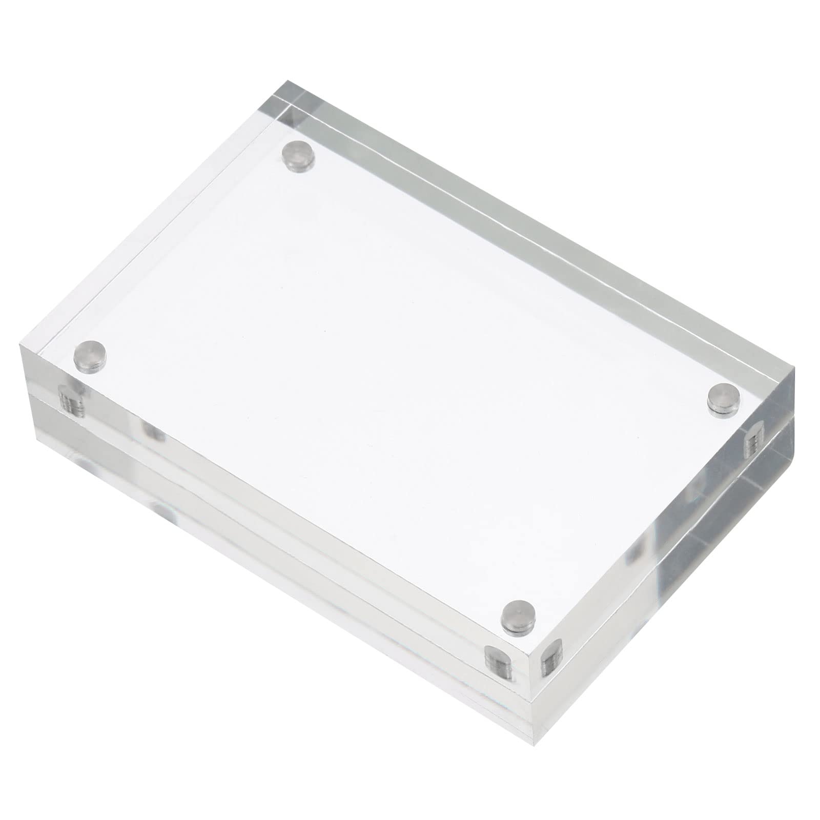 PATIKIL 2.2" x 3.2" x 0.8" Acrylic Picture Frame, Magnetic Photo Frames Display Double Sided for Family Home Office, Clear