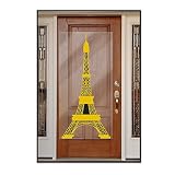 Beistle 54727 Eiffel Tower Door Cover, 30" x 5', Gold/Black
