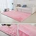 YJ.GWL Soft Pink Rug for Girls Bedroom, Cute Fluffy Rug for Kids Room Nursery, Shag Plush Carpet for Living Room, Kawaii Furry Rug for Baby's Toddler's Room, Cute Room Decor for Teen, 4x5.3 Feet