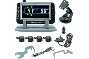 TST TRUCK SYSTEM TECHNOLOGIES TST 507 Tire Pressure Monitoring System with 4 Flow Thru Sensors and Color Display for Metal Valve Stems by Truck System Technologies, TPMS for RVs, Campers and Trailers