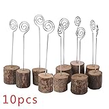 Photo Clip Rustic Real Wood Base Table Name Number Holder Picture and Memo Note Card Holders for Wedding Party Decoration