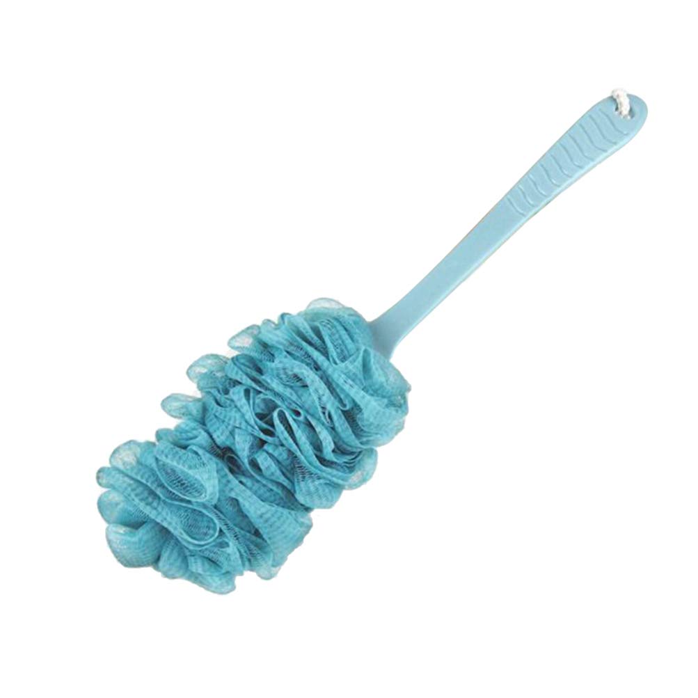 HEALLILY Long Handle Mesh Bath Brush Anti-slip Soft Mesh Back Cleaner Washer Massage Brush for Adult