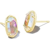 Kendra Scott Grayson Stone Stud Earrings in Dichroic Glass, 14k Gold-Plated Brass, Fashion Jewelry for Women