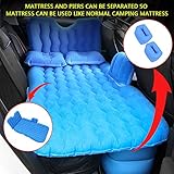 Premium Quality Car Travel Back Seat Inflatable Air Mattress 2 Air Pillows,2 Air Piers,1 Travel Neck Pillow,Mattress and Piers can be Separated so Mattress can be Used Like Normal Camping Mattress