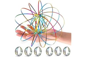 YOFOBU 6 Pack Spinner Ring Arm Magic Spring Arm Sculpture Ring Colored Magic Kinetic Spring Interactive Stress Relief Rings Festival Accessories (Color)
