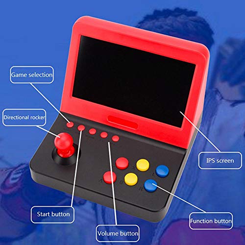 MOGOI Arcade Video Retro Game Machine,7 Inch Large TFT Screen Retro Mini Handheld Arcade Nostalgic Game Console Handheld Game Console with 3000 Classic Video Games,Red