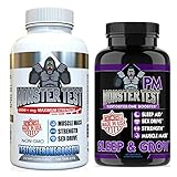 Angry Supplements Testosterone Booster for Men (2 Pack), Monster Test (120 Tablets), Monster PM (60 Capsules) Sleep Aid, Builds Muscle Mass, Both Boost Energy & Sex Drive, All Natural, Made in USA