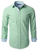 MONDAYSUIT Men's 100% Cotton Oxford Button-Down Long Sleeve Shirts
