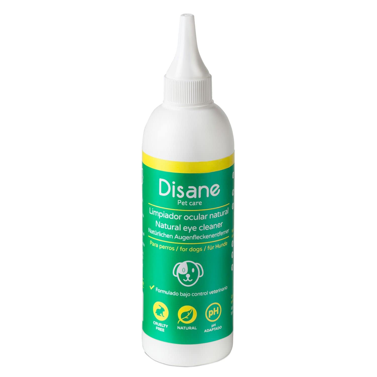 DISANE Dog Eye Cleaner | 125 ml | Dog Eye Drops | Natural Eye Stain Remover for Dogs | Veterinary Control Formula