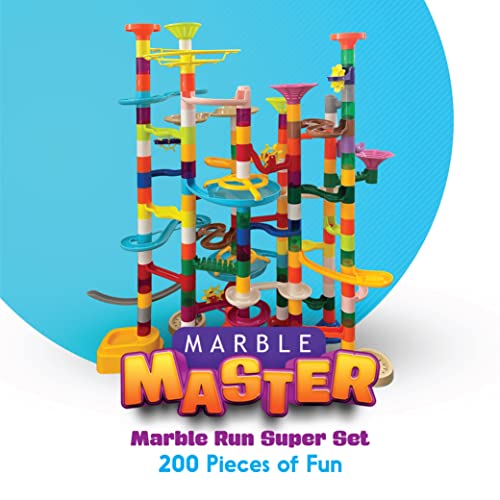 Marble Master Marble Run 200pc Building Set & Glow in The Dark Glass