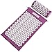 Acupressure Mat and Pillow Set for Back and Neck Pain Relief and Muscle Relaxation Relieves Stress, Back, Neck, and Sciatic Pain (Purple)