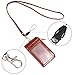 Badge Holder with Zip, Wisdompro 2-Sided Vertical Style PU Leather ID Badge Holder with 1 ID Window, 4 Card Slots, 1 Side Zipper Pocket and 1 Piece 20 Inch PU Neck Lanyard Strap - Brown