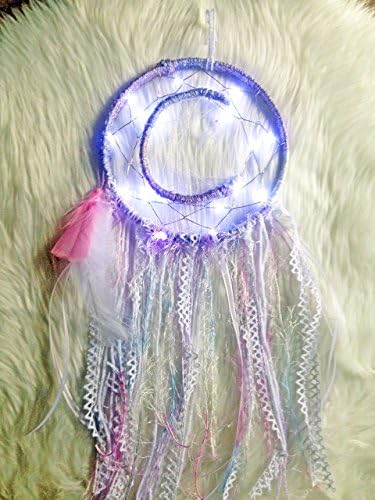 Light Up Dream Catcher -Handamde in USA, Boho Style Dreamcatcher, Small Unique
