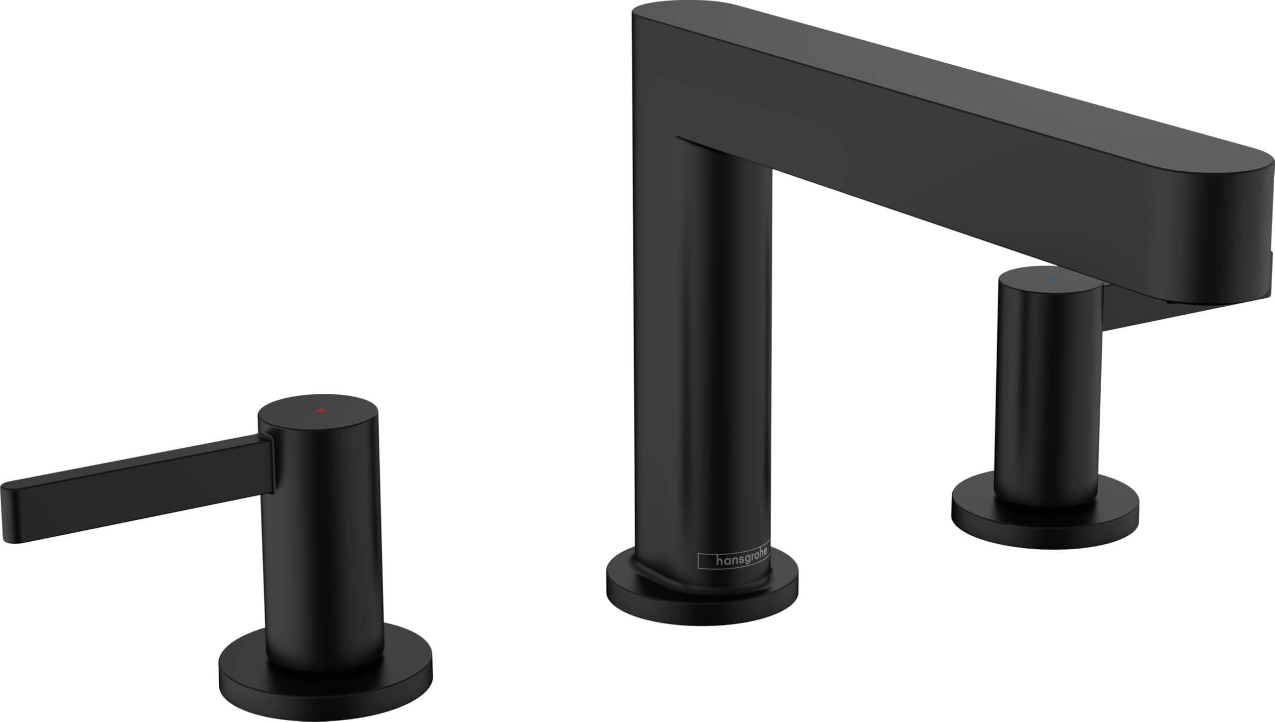 hansgrohe Finoris 3-hole basin mixer 110 with push-open waste set, matt black, 76033670