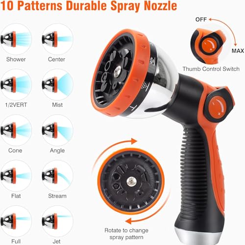 150ft Expandable Garden Hose Pipe Garden Hose Flexible Hose with Nozzles 10 Function Metal Interface Leakproof No Tangle Wear Resistant Garden Hose for Car Wash