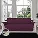 Easy-Going Reversible Couch Cover for 3 Cushion Couch Sofa Cover for Dogs Water Resistant Furniture Protector Cover with Foam Sticks Elastic Straps for Pet Cat (Sofa, Wine/Beige)