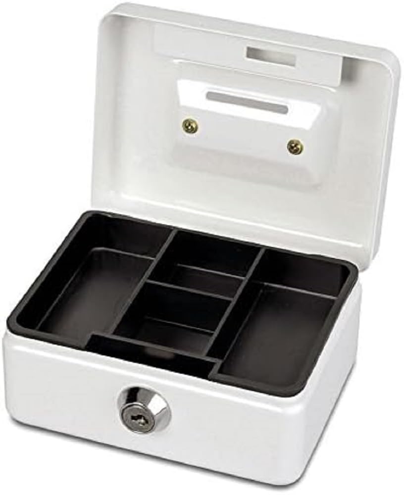 MAUL Cash Money Box with Coin Slot, Cylinder Lock with 2 Keys, 125 x 95 x 60 mm