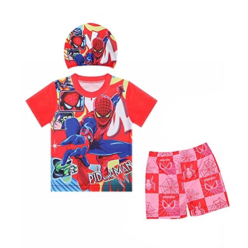 Spiderman Badpak Cosplay Kid Zwemmen Kostuum Watersport Hawaiian Driedelige Shorts Mouwen Jumpsuit Beachwear Surfsuit… - Image 6