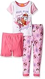 Nickelodeon Girls' Paw Patrol 3-Piece Cotton Pajama Set