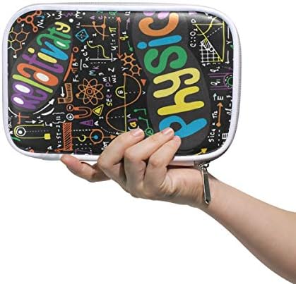 Physics Big Pencil Case Multifunction Leather Cosmetic Brushes Bag Holder Zip Pouch