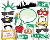 Birthday Galore New York City NYC Photo Booth Props Kit - 20 Pack Party Camera Props Fully Assembled