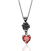 TALYKONG Gothic Necklace for Women Skull/rib cage heart/Sun Moon/Raven/Black Rose/Skeleton Hand Necklace Goth Jewelry Halloween Christmas Gifts for Women Men