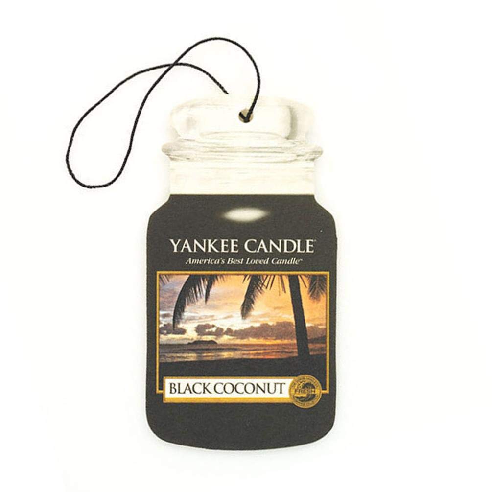 Yankee Candle 1295691E Black Coconut Car Jar Cardboard Car and House Air Freshener, Plastic, Black, 7.8 x 19.7 x 0.7 cm