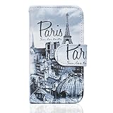 Bfun Packing Retro Paris Style Card Slot Wallet Leather Cover Case for Apple iPhone 4 4G 4S AT&T Verizon Sprint