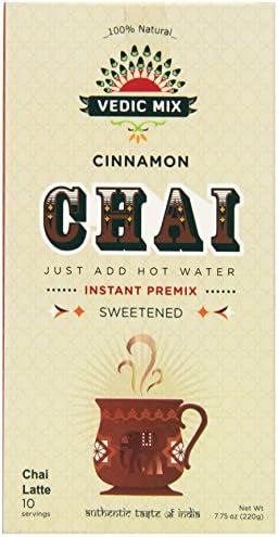 Vedic Mix Sweetened Chai Tea Latte, Cinnamon (10 Single-serve Packets)