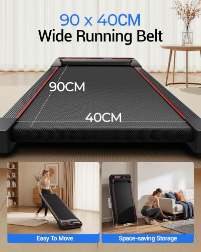 15% Incline Under Desk Walking Pad Treadmill with Vibration 10KM/H 3.0HP | Under Desk Treadmills with 8 Speed Levels 120KG Capacity Quiet Compact Portable Design with Remote Control & Led Display