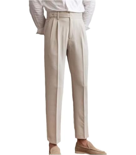 IEFB Style foncé hommes costume pantalon décontracté plissé conception