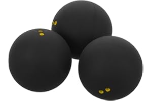 NUOBESTY Squash Ball, 3pcs 38-40 mm High Elasticity Bounce Rubber Balls Double Yellow Dots, Squash Accessories for Indoor and Outdoor, Training and Practice, Competition