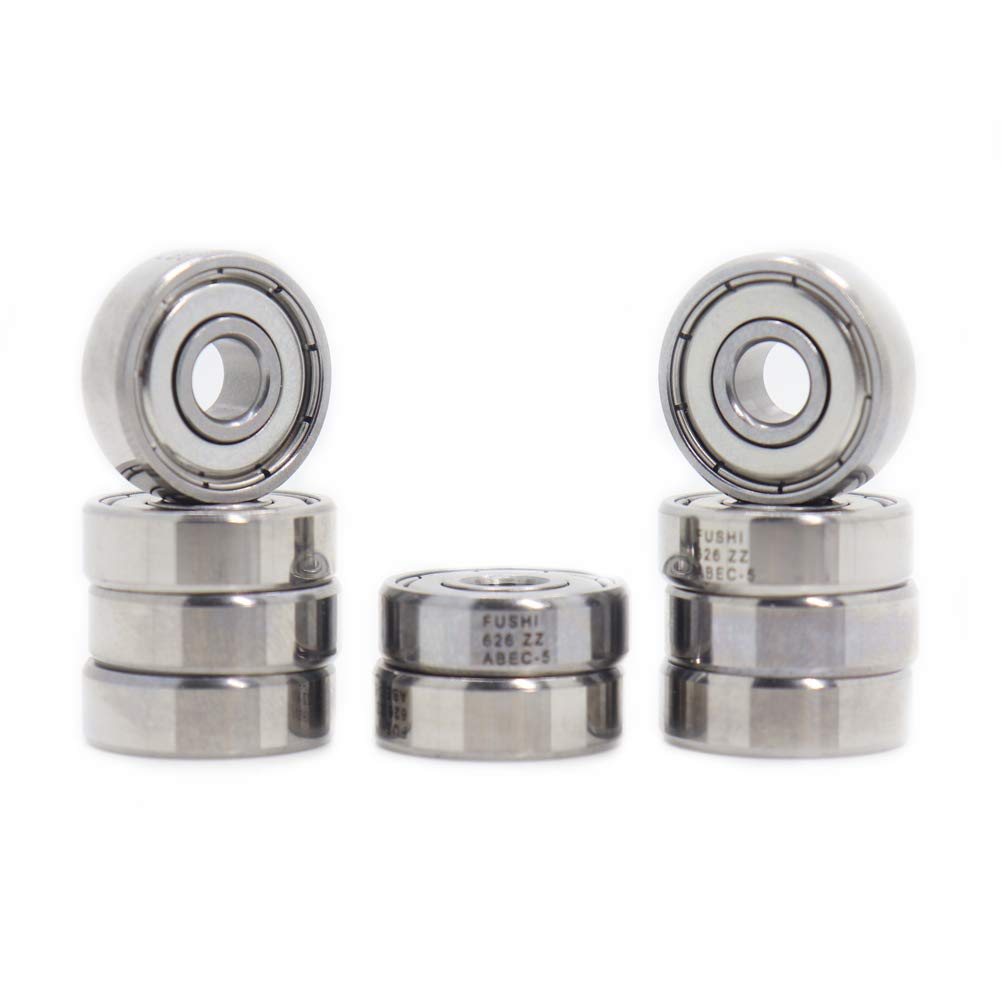 626ZZ 6x19x6mm, 626-ZZ Miniature Deep Groove Ball Bearing, ABEC-5 Double Metal Shields (Pack of 10)