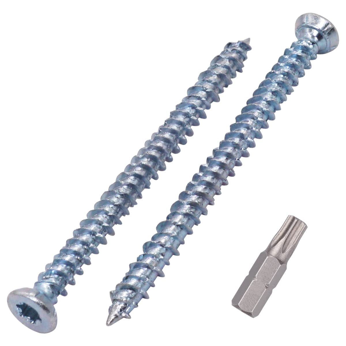 SKIR'CO (50 pcs) Zinc Plated 7.5 x 92 mm Concrete Screws, Countersunk Head, Masonry Screws, Frame Fixing Screw